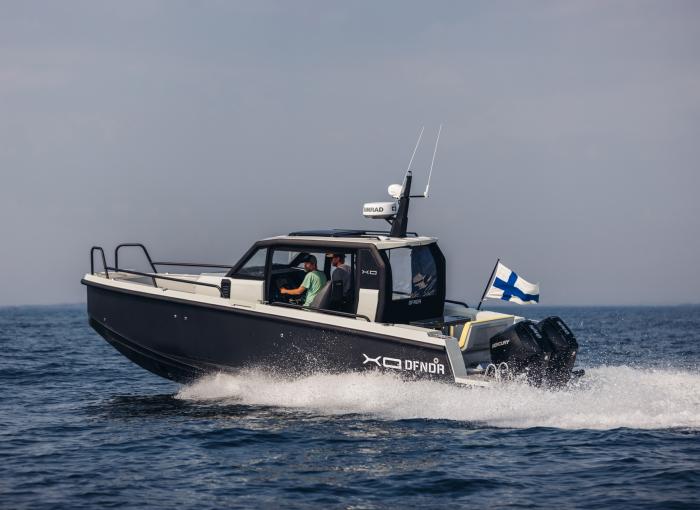 XO Defender Boat on open water in Ontario