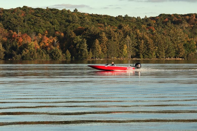 J-craft boat out on the lake