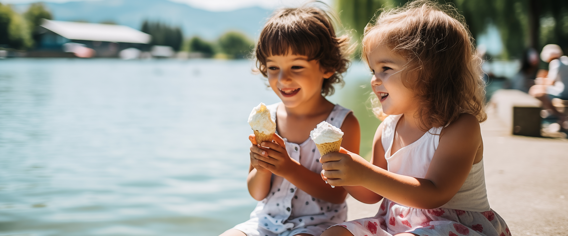 Kids eating ice Cream at Gordon Bay Marine